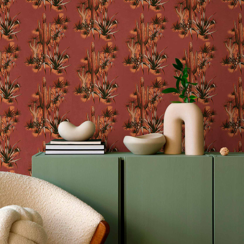 Grand Canyon, tapet cu design modern si elegant, cu nuante de coral, perfect pentru living sau dormitor