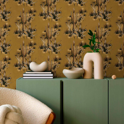 Tapet cu design modern si vibrant cu cactusi