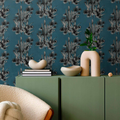 Tapet cu design de cactuși Grand Canyon Blue