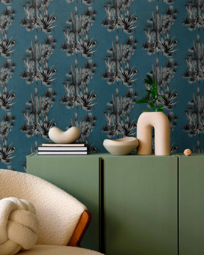Tapet cu design de cactuși Grand Canyon Blue