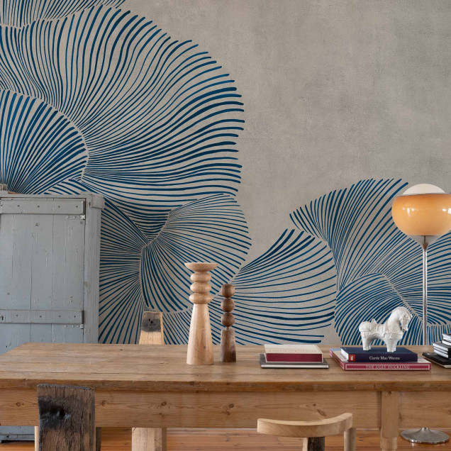 Tapet decorativ cu design abstract albastru