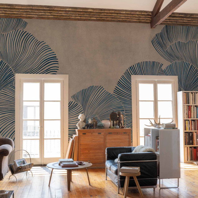 Tapet decorativ cu design abstract albastru