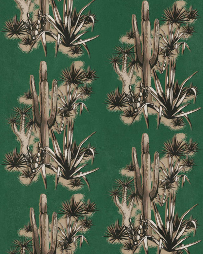 Tapet Grand Canyon cu model de cactuși, verde