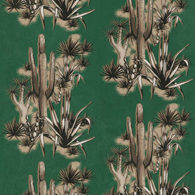 Tapet Grand Canyon cu model de cactuși, verde