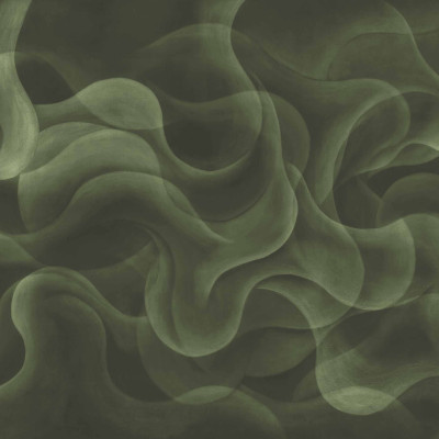 Tapet My Cave, Green, Coordonne, cu un design abstract în nuanțe de verde închis.