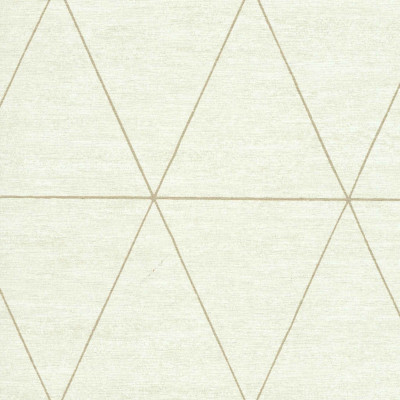 Tapet lavabil Malmö 6421084 cu design geometric elegant, prezintă triunghiuri fine, aurii, pe un fundal alb crem.