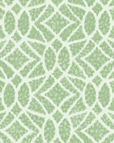 Tapet cu model geometric, cu frunze delicate, in nuante de verde