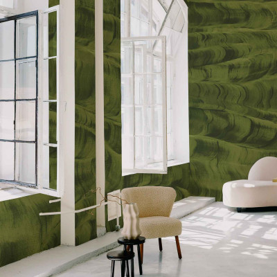 Tapet Sand Waves, Silvester cu model abstract verde