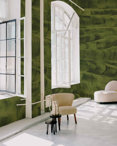 Tapet Sand Waves, Silvester cu model abstract verde