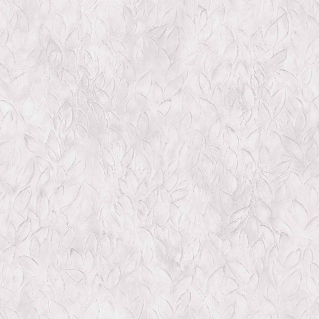 Tapet cu frunze delicate Rob Leaves, Ice - culoare alb
