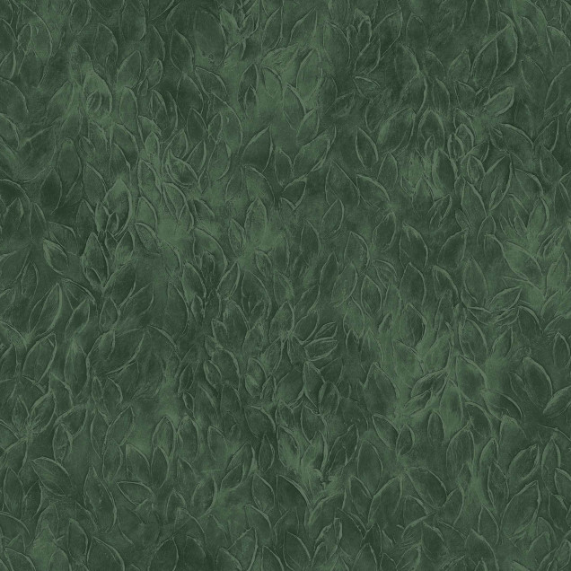 Tapet lavabil cu model de frunze, culoare verde închis, elegant și ușor de întreținut.