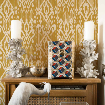 Tapet Padmasalis Mustard cu design asiatic tradițional