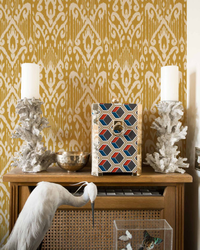 Tapet Padmasalis Mustard cu design asiatic tradițional