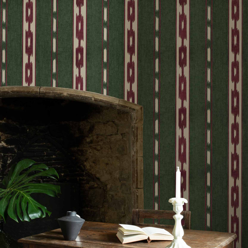 Tapet lavabil cu design geometric in culori albastru, roșu și alb.