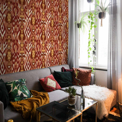 Tapet lavabil Uzbek Clay cu model geometric și floral