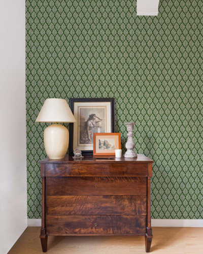 Tapet cu model geometric, verde, Kasuri