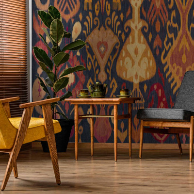Tapet lavabil cu motive boho, Navy Coordonne
