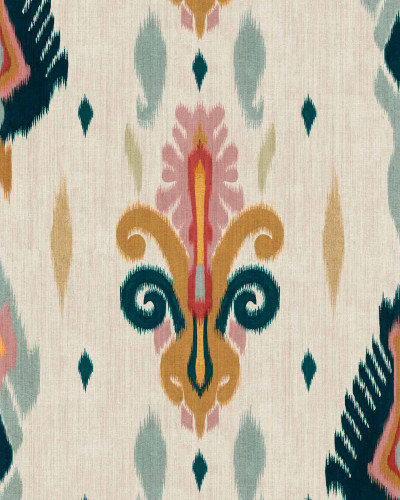 Tapet lavabil Sumba Cream, design inspirat din motivele tradiționale ikat.