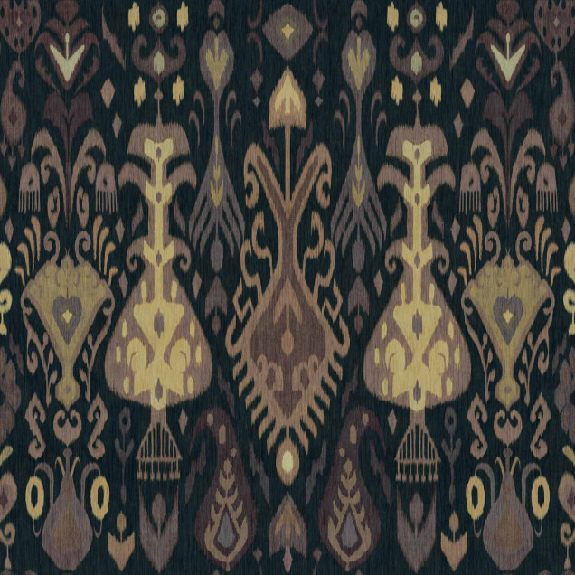 Tapet lavabil boho cu design modern negru, cu motive geometrice și etnice.