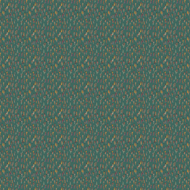Tapet lavabil cu design modern, turcoaz, cu siluete colorate.