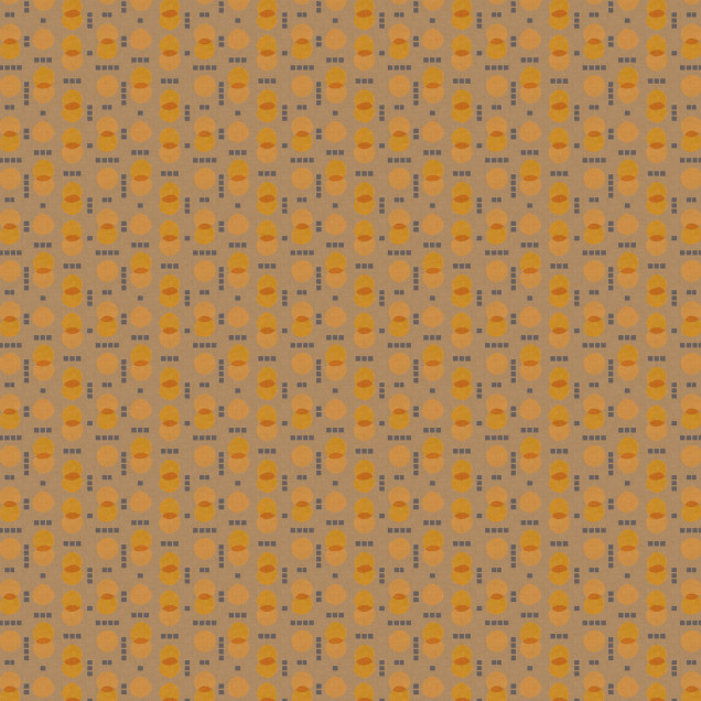 Tapet Rebel Dots Cinnamon cu model geometric cu cercuri suprapuse în nuanțe de chihlimbar, portocaliu și bej.