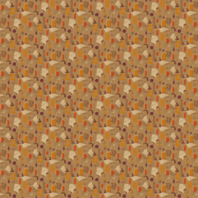 Tapet lavabil Brave Partiture, Cinnamon, TresTintas 5mp / rola - Un tapet modern cu design abstract, forme geometrice și accente de culoare.  Creați un punct focal interesant în camera dumneavoastră cu acest tapet lavabil.