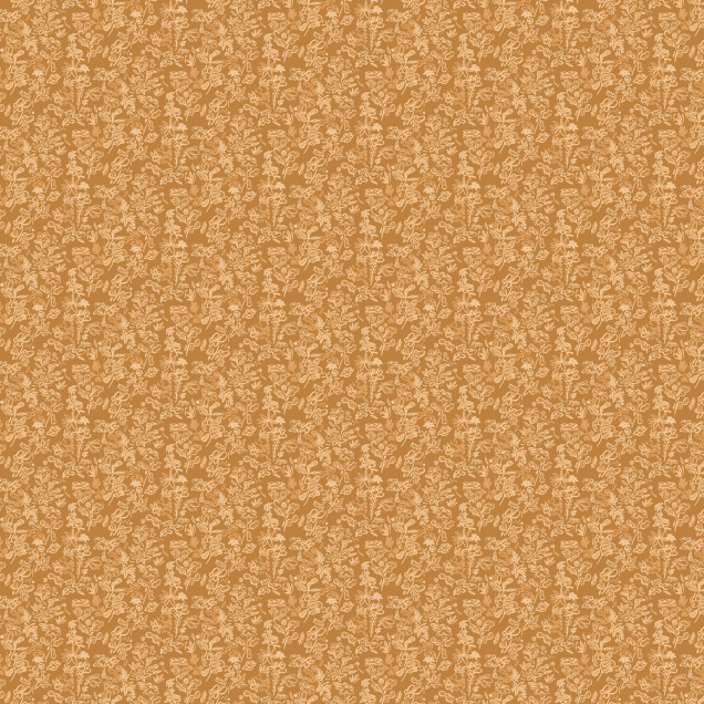 Tapet Crazy Flowers Ocher, cu model floral abstract, aplicat în bucătărie.