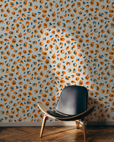 Tapet Funky Leopard - Alb