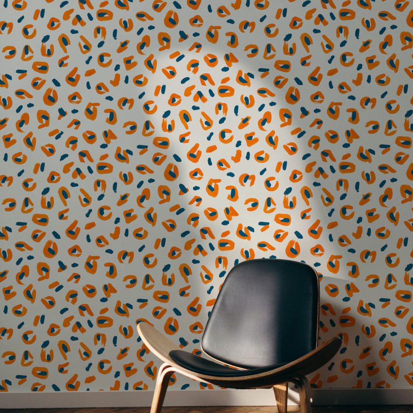 Tapet Funky Leopard - Alb