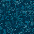 Crazy Flowers, Azul, TresTintas 5mp / rola