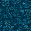 Tapet lavabil Crazy Flowers, Azul, TresTintas 5mp / rola