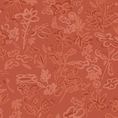 Tapet Crazy Flowers roșu, cu un design floral modern, perfect pentru o bucătărie vibrantă.