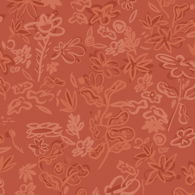 Tapet Crazy Flowers roșu, cu un design floral modern, perfect pentru o bucătărie vibrantă.