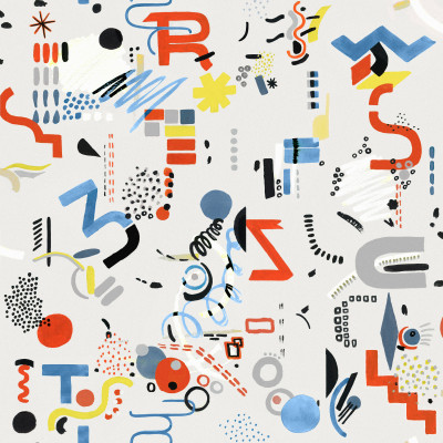 Tapet lavabil Funny Shapes alb