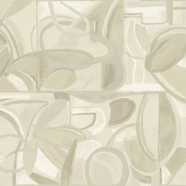 Tapet lavabil Giant Abstract, Alb, TresTintas - design abstract in nuanțe delicate de alb, perfect pentru a crea un decor modern și sofisticat.