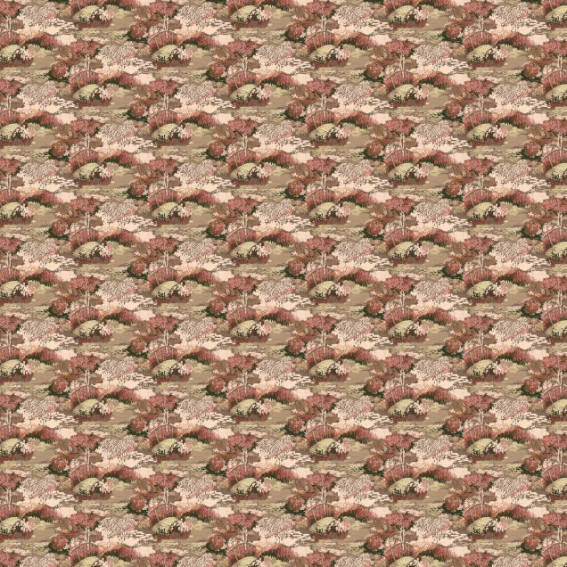 Tapet Puente Coral - Design floral vibrant cu nuanțe de coral.