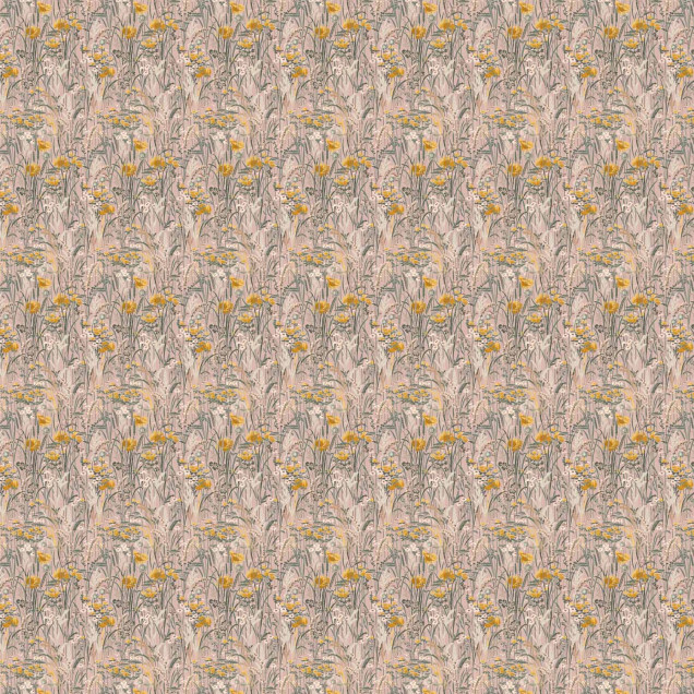 Tapet lavabil Pradera, Rosa cu design floral delicat si vibrant. Ideal pentru decorarea casei.
