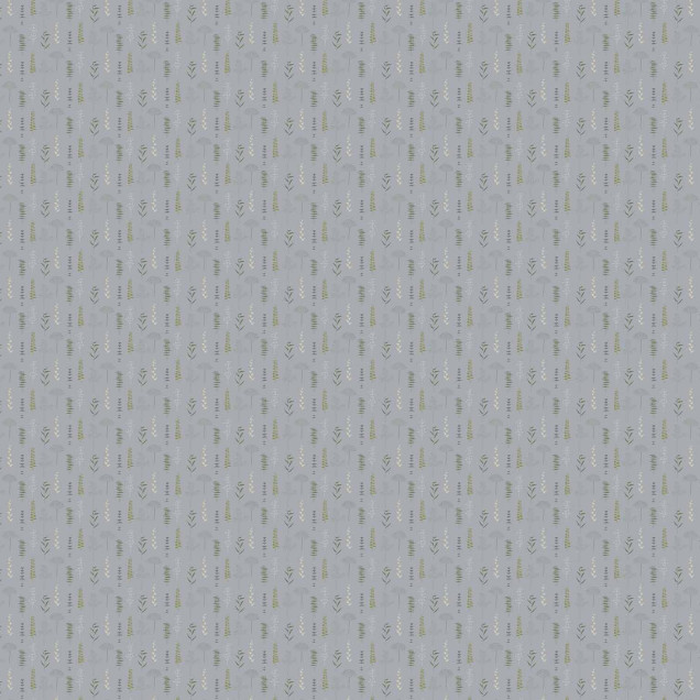Tapet Herbario Aqua, design floral cu nuanțe de albastru, verde și crem. Se potrivește perfect pentru decorarea livingului sau dormitorului.