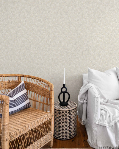 Tapet lavabil cu model de crenguțe delicate, Robledal, Algodón