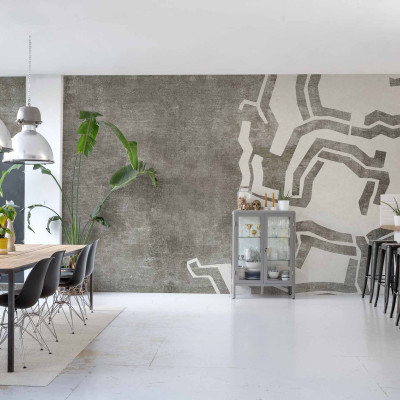 Tapet lavabil cu un design modern, perfect pentru a adăuga un aer industrial, contemporan în orice cameră.