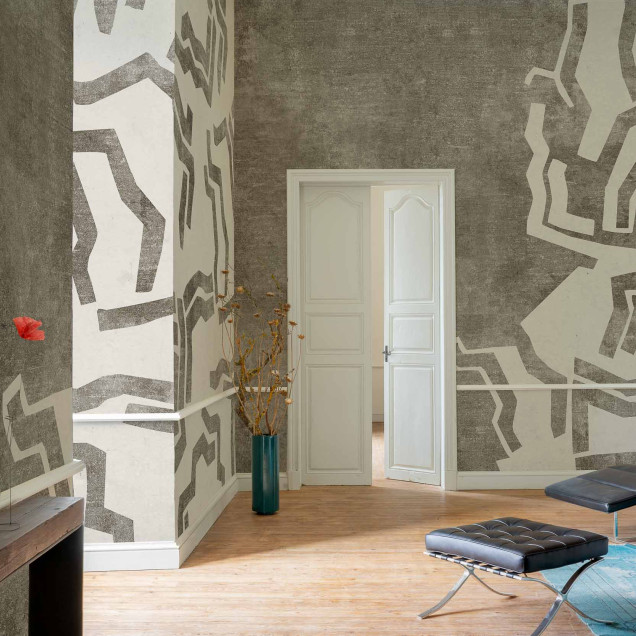 Tapet lavabil cu un design modern, perfect pentru a adăuga un aer industrial, contemporan în orice cameră.