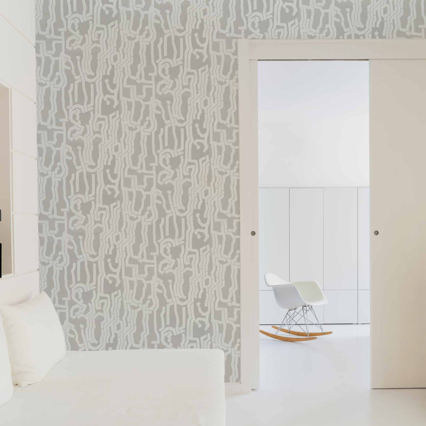 Tapet lavabil Huella, Hielo, cu design minimalist, cu linii grafice fine si delicate.