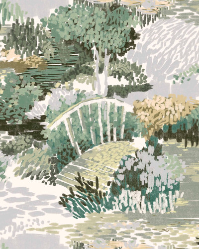 Tapet abstract cu design in tonuri de verde