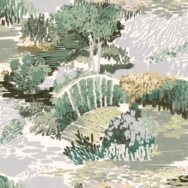 Tapet abstract cu design in tonuri de verde
