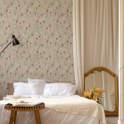 Tapet floral cu model delicat în dormitor