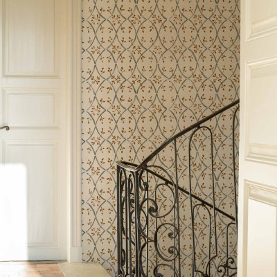 Tapet lavabil cu design geometric, cu motive florale