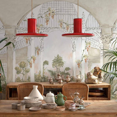 Tapet lavabil Invernaderio cu design floral si arcuri