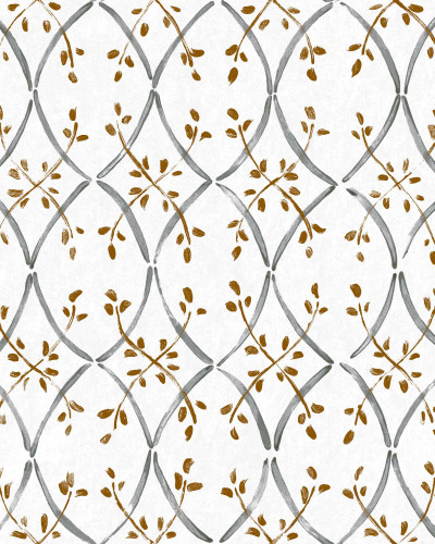 Tapet lavabil cu design geometric, cu motive florale