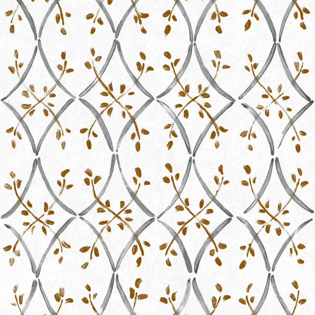 Tapet lavabil cu design geometric, cu motive florale