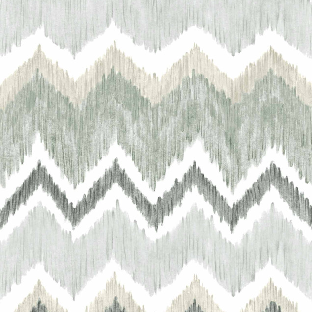 Tapet lavabil cu model geometric, in nuante de gri, verde si alb